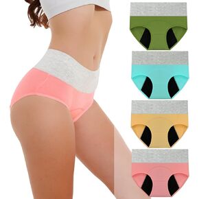 Period Underwear for Women Period Panties Leakproof Panty High Waisted Menstrual Postpartum Hipster Briefs