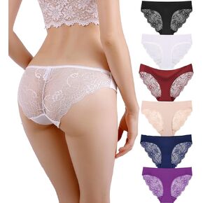 Zooma Womens Sexy Lace Hipster Panties Pack of 6 Underwear