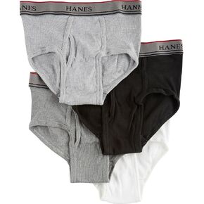 Hanes Boys 4-pk. Tagless Platinum Briefs Small (4) White/grey/black