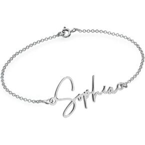 PicturesOnGold.com Custom Name Anklets for Women in Sterling Silver or 14K Gold Personalized Ankle Bracelet Jewelry With Any Name or Word - Jewelry Enthusiasts' Memory Gifts