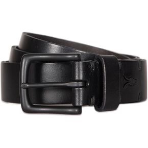 AllSaints Men's 32 MM Flat Strap Leather, Casual Belt with Matte Metal Buckle, Black, 36