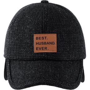 Gifts for Husband - Warm Winter Baseball Cap Dad Hat for Men, Husband Gifts from Wife for Christmas Valentines Day Black
