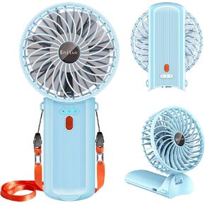 Portable Fan Handheld Fan, Mini Hand Held Fan, 6-15H Cooling Small Personal Fan, 180° Foldable Mini Desk Fan with 4 Quiet Speed, Neck Fan w/Lanyard for Kids Women Men Travel Outdoor Office, Black