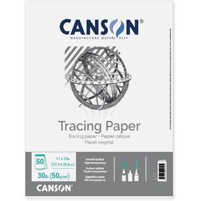 Canson Artist Series Tracing Pad Tape Binding, 50 Sheet, Art Supplies for Students & Professionals 14x17 inch
