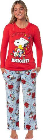 Peanuts Christmas Pajamas Snoopy Merry & Bright Holiday Matching Family Adult Kids and Toddlers Pajama Set in Kuwait
