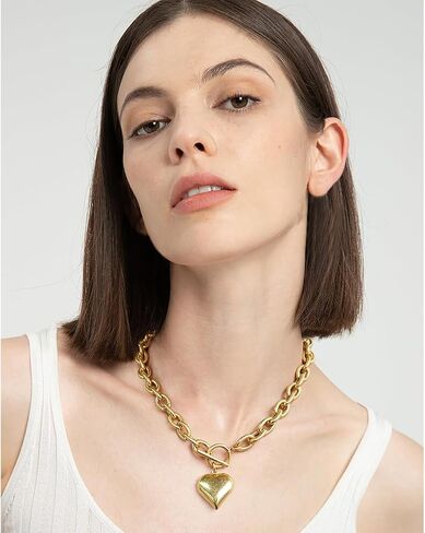 Chunky Gold Pendant Necklaces For Women Gold Chain links With Sun Heart Lion Conch Shell Charms Summer Necklaces Beach Jewelry in Kuwait