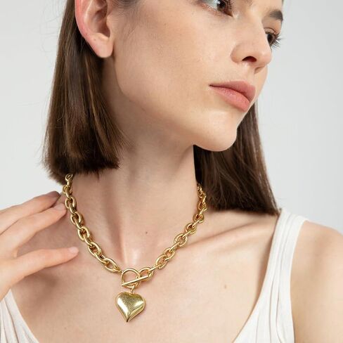 Chunky Gold Pendant Necklaces For Women Gold Chain links With Sun Heart Lion Conch Shell Charms Summer Necklaces Beach Jewelry in Kuwait