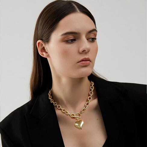 Chunky Gold Pendant Necklaces For Women Gold Chain links With Sun Heart Lion Conch Shell Charms Summer Necklaces Beach Jewelry in Kuwait