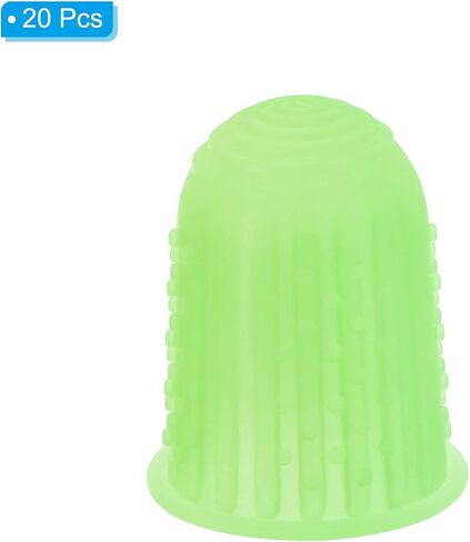PATIKIL 0.59 Inch Rubber Finger Tips, 20 Pack Silicone Thumb Fingertip Protector Covers Guard Pads Thimble for Office Counting Sorting Sewing, Pink Small Size in Saudi Arabia