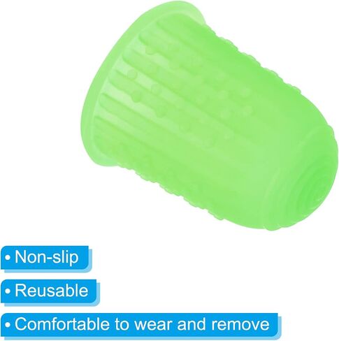PATIKIL 0.59 Inch Rubber Finger Tips, 20 Pack Silicone Thumb Fingertip Protector Covers Guard Pads Thimble for Office Counting Sorting Sewing, Pink Small Size in Saudi Arabia