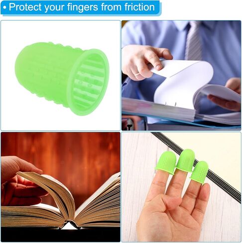 PATIKIL 0.59 Inch Rubber Finger Tips, 20 Pack Silicone Thumb Fingertip Protector Covers Guard Pads Thimble for Office Counting Sorting Sewing, Pink Small Size in Saudi Arabia