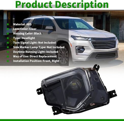 85596375 متوافق مع جانب الركاب لمجموعة المصابيح الأمامية ترافيرس 2022-2023 مع DRL GM2503537 (يمين) in Saudi Arabia
