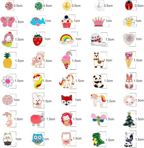 32/40 زوجًا من الأقراط المرصعة المضادة للحساسية للفتيات والأطفال مجموعة من الأقراط المصنوعة من الفولاذ المقاوم للصدأ بألوان زاهية وأنماط متعددة هدايا مجوهرات لطيفة للفتيات والأطفال in Kuwait