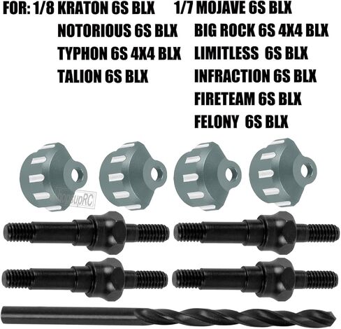 RC #45 Steel Shock Standoff Set&Shock Cap Protector Upgrade Parts for 1/8 KRATON/NOTORIOUS/OUTCAST/TYPHON 6S BLX,1/7 INFRACTION/MOJAVE/FIRETEAM 6S BLX.Shock Absorber Bracket Screw&Shock Cap.Red in Kuwait