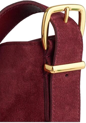 Madewell Suede Medium Essentials Bucket Tote, Deep Merlot in Saudi Arabia