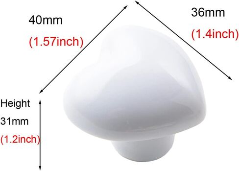 HUAMULAN 15PCS Glossy Ceramic Knobs Heart Shape Cabinet Dresser Pulls Door Handles Cupboard Wardrobe Drawer Gray in Kuwait