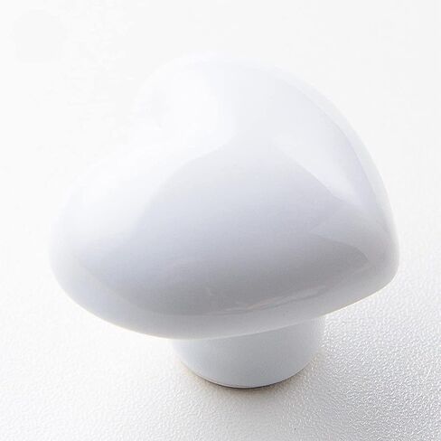 HUAMULAN 15PCS Glossy Ceramic Knobs Heart Shape Cabinet Dresser Pulls Door Handles Cupboard Wardrobe Drawer Gray in Kuwait