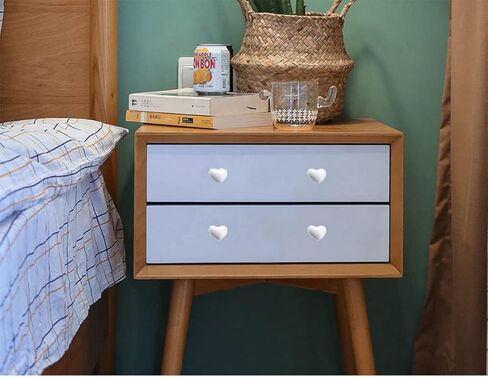 HUAMULAN 15PCS Glossy Ceramic Knobs Heart Shape Cabinet Dresser Pulls Door Handles Cupboard Wardrobe Drawer Gray in Kuwait