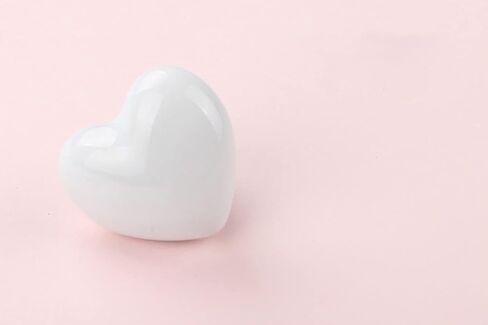 HUAMULAN 15PCS Glossy Ceramic Knobs Heart Shape Cabinet Dresser Pulls Door Handles Cupboard Wardrobe Drawer Gray in Kuwait