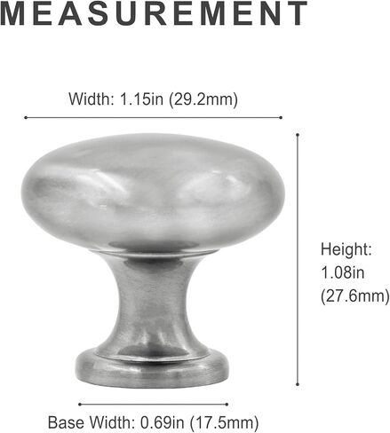 HESTIA HARDWARE 10 Pack | Satin Nickel Knobs Round Cabinet Knobs - Drawer Knobs Brushed Nickel - 1.15 Inch (29mm) Knob Brushed Nickel Cabinet Knobs and Pulls (Z5.10.S) in Saudi Arabia