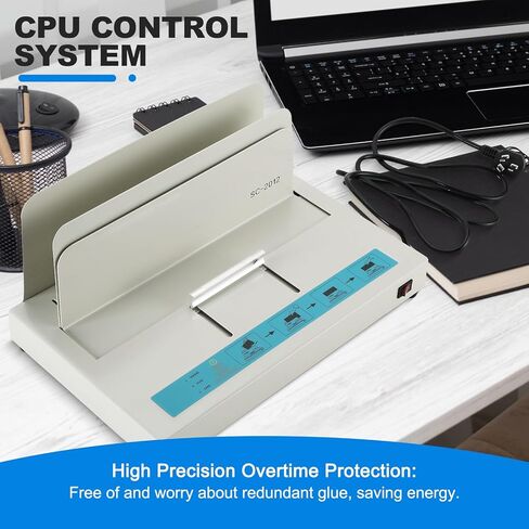 ماكينة تجليد حرارية 110 فولت، ماكينة تجليد حرارية عالمية بسُمك 1-50 مم، توافق A3 (الحافة القصيرة)/A4/A5، مع 20 قطعة شريط غراء 1/2 بوصة (12 مم) لتجليد الفاتورة أو الكتاب in Kuwait