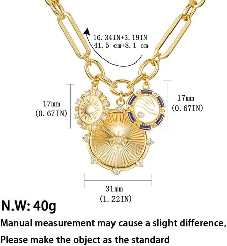 Chunky Gold Pendant Necklaces For Women Gold Chain links With Sun Heart Lion Conch Shell Charms Summer Necklaces Beach Jewelry in Kuwait