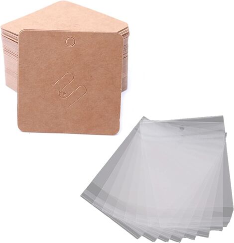100Pcs/lot Brooches Display Card Blank Kraft Paper-Tag Jewelry Packaging Card Small Business Sale Hang-Price-Tag Card White Kraft Paper in Kuwait
