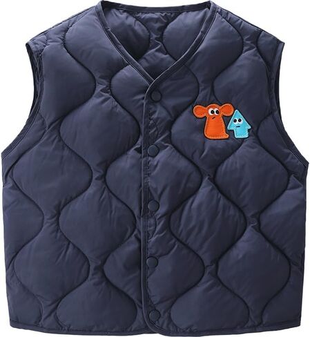 Toddler Kids Winter Button Up Lightweight Down Vest Boys Casual Warm Sleeveless Outerwear Vest Coat in Saudi Arabia