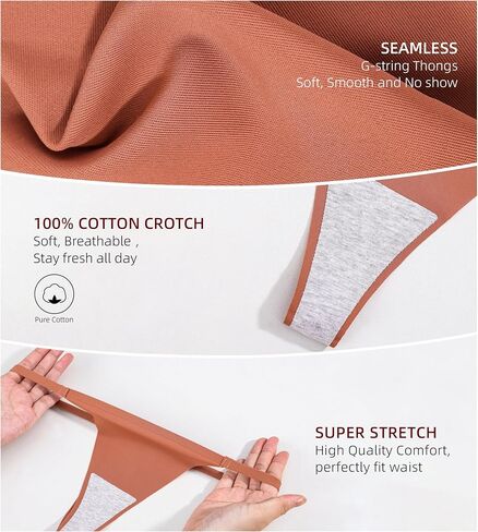 G-string Thongs for Women No Show Thong Seamless Stretch Underwear Low Rise Panties Pack in Saudi Arabia