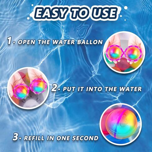 Light Up Reusable Water Balloons Magnetic Self-Sealing Silicone Water Balloons for Kids Adults Summer Fun Party Pool Fun Beach Toys With LED Light (4PCS) in Saudi Arabia