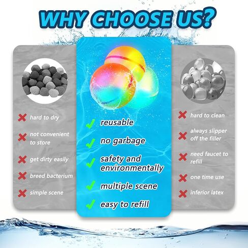 Light Up Reusable Water Balloons Magnetic Self-Sealing Silicone Water Balloons for Kids Adults Summer Fun Party Pool Fun Beach Toys With LED Light (4PCS) in Saudi Arabia