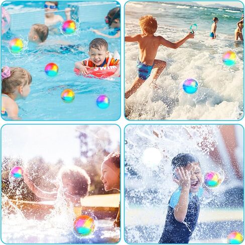 Light Up Reusable Water Balloons Magnetic Self-Sealing Silicone Water Balloons for Kids Adults Summer Fun Party Pool Fun Beach Toys With LED Light (4PCS) in Saudi Arabia