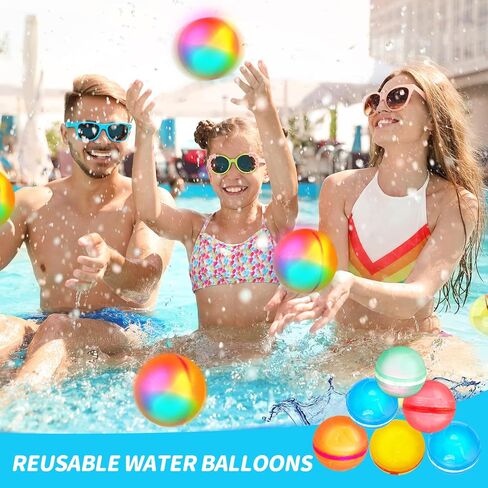 Light Up Reusable Water Balloons Magnetic Self-Sealing Silicone Water Balloons for Kids Adults Summer Fun Party Pool Fun Beach Toys With LED Light (4PCS) in Saudi Arabia
