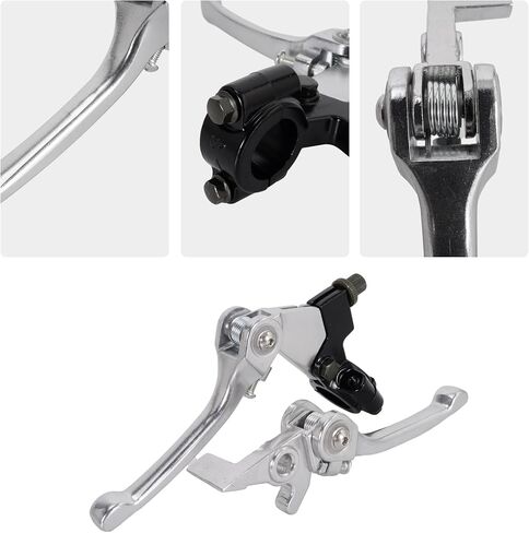 RUTU Folding Clutch Brake Lever Kit,High Style 7/8 inch 22mm Aluminum Dirt Bike Clutch Lever for 110cc 125cc 140cc TTR SSR Xmotos TaoTao Apollo DBX15/18/19 Pit Dirt Bike Motorcycle-Silver in Saudi Arabia