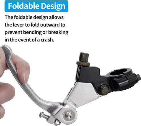 RUTU Folding Clutch Brake Lever Kit,High Style 7/8 inch 22mm Aluminum Dirt Bike Clutch Lever for 110cc 125cc 140cc TTR SSR Xmotos TaoTao Apollo DBX15/18/19 Pit Dirt Bike Motorcycle-Silver in Saudi Arabia