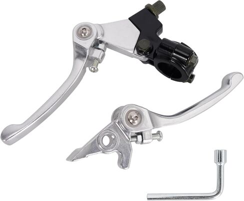 RUTU Folding Clutch Brake Lever Kit,High Style 7/8 inch 22mm Aluminum Dirt Bike Clutch Lever for 110cc 125cc 140cc TTR SSR Xmotos TaoTao Apollo DBX15/18/19 Pit Dirt Bike Motorcycle-Silver in Saudi Arabia