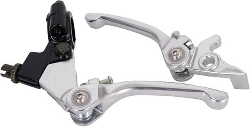 RUTU Folding Clutch Brake Lever Kit,High Style 7/8 inch 22mm Aluminum Dirt Bike Clutch Lever for 110cc 125cc 140cc TTR SSR Xmotos TaoTao Apollo DBX15/18/19 Pit Dirt Bike Motorcycle-Silver in Saudi Arabia