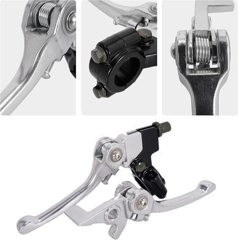RUTU Folding Clutch Brake Lever Kit,High Style 7/8 inch 22mm Aluminum Dirt Bike Clutch Lever for 110cc 125cc 140cc TTR SSR Xmotos TaoTao Apollo DBX15/18/19 Pit Dirt Bike Motorcycle-Silver in Saudi Arabia