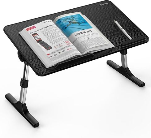 Besign LT06 Adjustable Latop Table, Lap Desk, Portable Standing Bed Desk, Foldable Sofa Breakfast Tray, Notebook Computer Stand for Reading and Writing – Black in Saudi Arabia