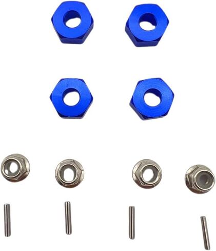 Aluminum 12mm Hex Hubs Wheel Adapters & M4 Flanged Lock Nuts,5mm Thick,for HPI HSP Redcat Tamiya Traxxas Axial RC4WD D90 1/10 RC Car(Green) in Kuwait