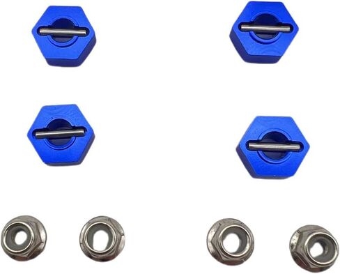 Aluminum 12mm Hex Hubs Wheel Adapters & M4 Flanged Lock Nuts,5mm Thick,for HPI HSP Redcat Tamiya Traxxas Axial RC4WD D90 1/10 RC Car(Green) in Kuwait