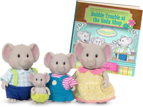 Li'l Woodzeez – The Woofwinkle Dog Family – Non Flocked – Set of 4 Collectible Posable Dog Figures with Storybook – Pretend Play Doll Figures – Gift Toy for Kids Age 3+ in Saudi Arabia