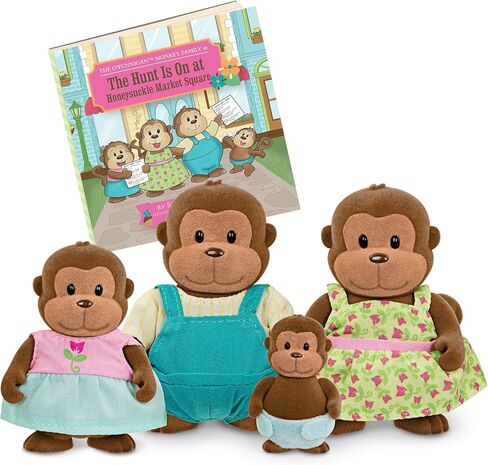 Li'l Woodzeez – The Woofwinkle Dog Family – Non Flocked – Set of 4 Collectible Posable Dog Figures with Storybook – Pretend Play Doll Figures – Gift Toy for Kids Age 3+ in Saudi Arabia