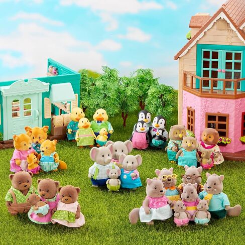 Li'l Woodzeez – The Woofwinkle Dog Family – Non Flocked – Set of 4 Collectible Posable Dog Figures with Storybook – Pretend Play Doll Figures – Gift Toy for Kids Age 3+ in Saudi Arabia