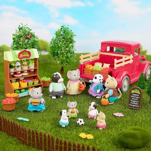 Li'l Woodzeez – The Woofwinkle Dog Family – Non Flocked – Set of 4 Collectible Posable Dog Figures with Storybook – Pretend Play Doll Figures – Gift Toy for Kids Age 3+ in Saudi Arabia