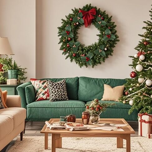 52 قطعة من أوراق هولي الصغيرة مع التوت، 3.15 بوصة من أوراق هولي عيد الميلاد والتوت للحرف اليدوية، حشو إكليل عيد الميلاد أوراق التوت الصغيرة الثلاثية للشمعة العائمة (أحمر، ذهبي) in Kuwait