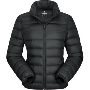 CAMEL Women's Lightweight Puffer Jacket Packable Down Coat, Full-Zip Winter Quilted Jackets for Women