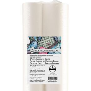 Bee Paper - 2 Pack 18" x 50 yds White Sketch and Trace Roll, for Drawing, Tracing, Sketching, and Sewing Pattern