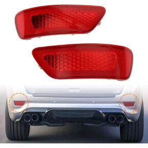 Rear Bumper Reflector Light Lamp Compatible with Jeep Grand Cherokee 2012-2018, Patriot 2013-2017, Dodge Journey 2012-2020, Back Bumper Reflectors Replace 57010721AC, 57010720AC (Red)