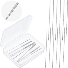 Lusofie 12 Pcs Snag Repair Neddle Fabric Sewing Needles Universal Stitch Tool Speedy Clothing Fixer for Clothing Fabric Curtain Leather Stitching Needles(2.36 X 0.03 Inches)